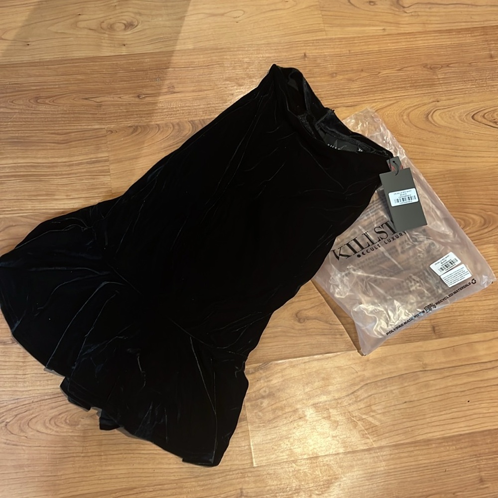 Killstar Drusilla Midi XS Skirt black velvet nwt